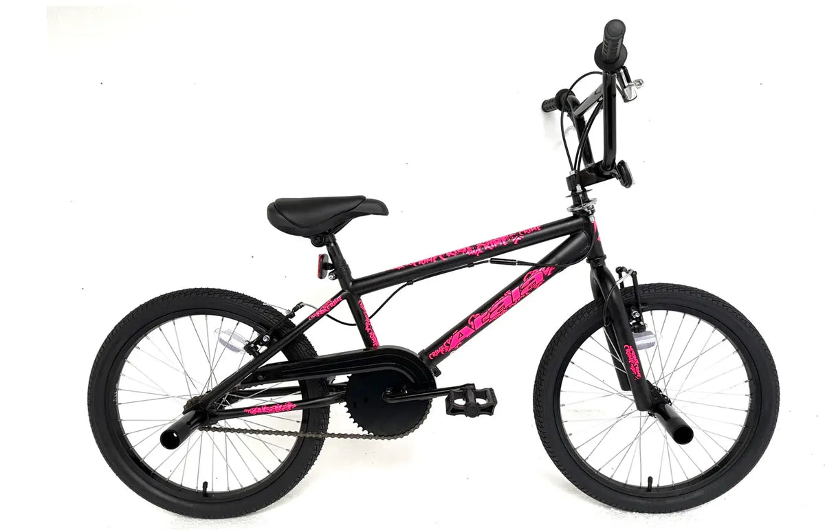 Crime 20 Bmx 20 inch Black and Pink bike at Scanlon Cycles
